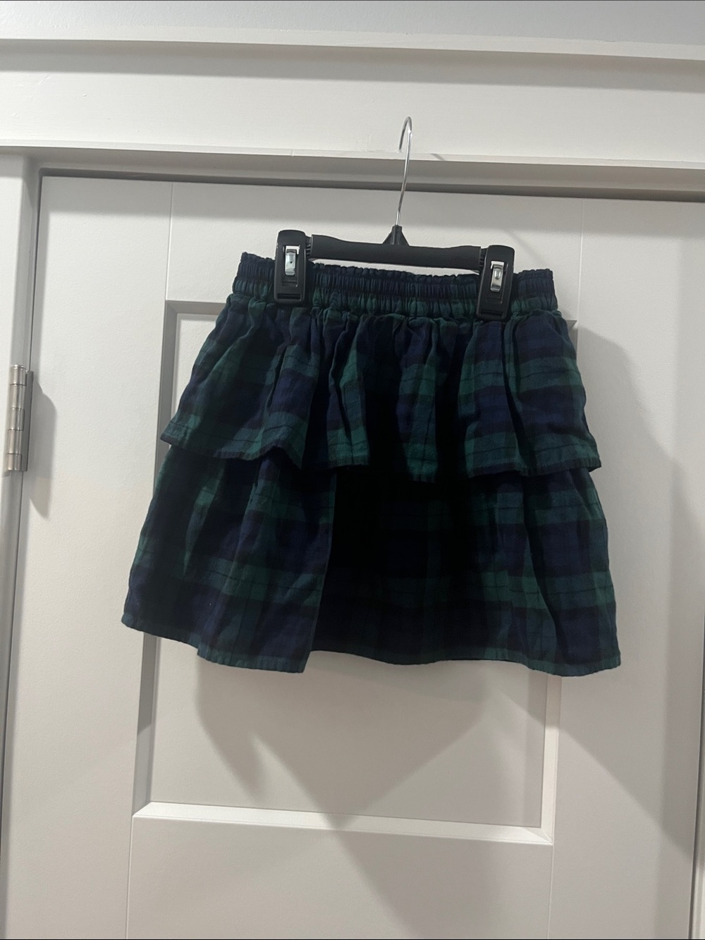 Crewcuts Girls Size 8 Plaid Tiered Skirt in Navy & Green